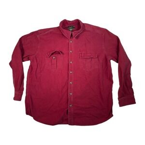 Eddie Bauer Tall XL Red Flannel Shirt Cotton Long Sleeve Button Up Men's